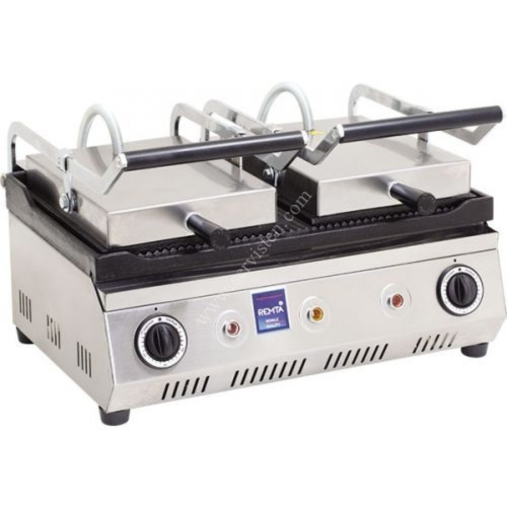 REMTA R81 Çift Kapak Yarı Oluklu Elektrikli Tost Makinası