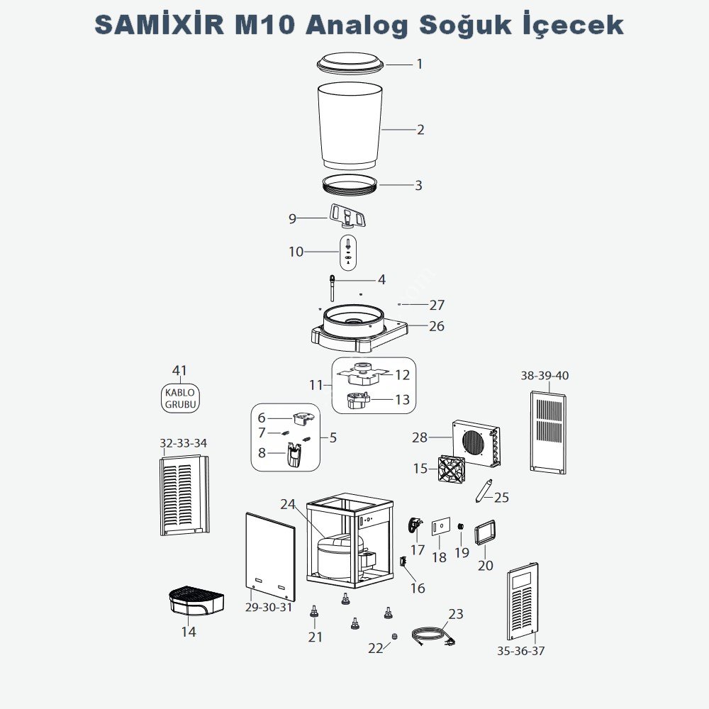 Samixir M10 Analog - PAN. KARIŞTIRICI MOT. MIKNATISI TAKIM (sac,takoz,rulman)
