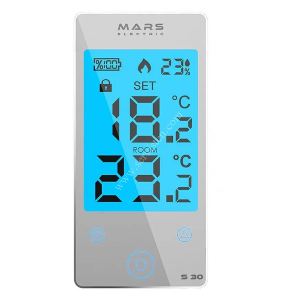 Mars , S30 Beyaz , Kablosuz Dijital Oda Termostatı